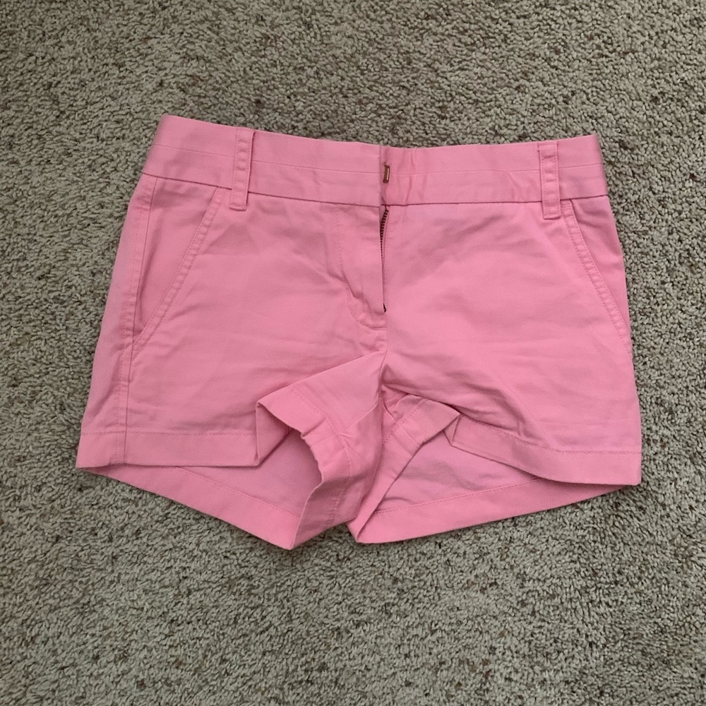 J CREW PINK CHINO SHORT 3” INSEAM SIZE 0